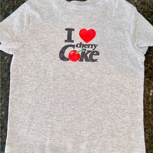New Coca Cola Gray graphic Shirt with Red Cherry Coke Design